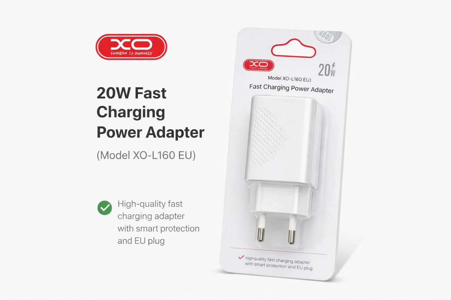 XO 20W Fast Charging Power Adapter (Model XO-L160 EU)
